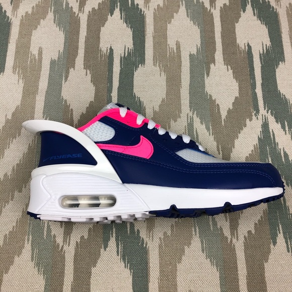 Nike Other - Nike Air Max 90 FlyEase Blue Pink Youth Sneakers